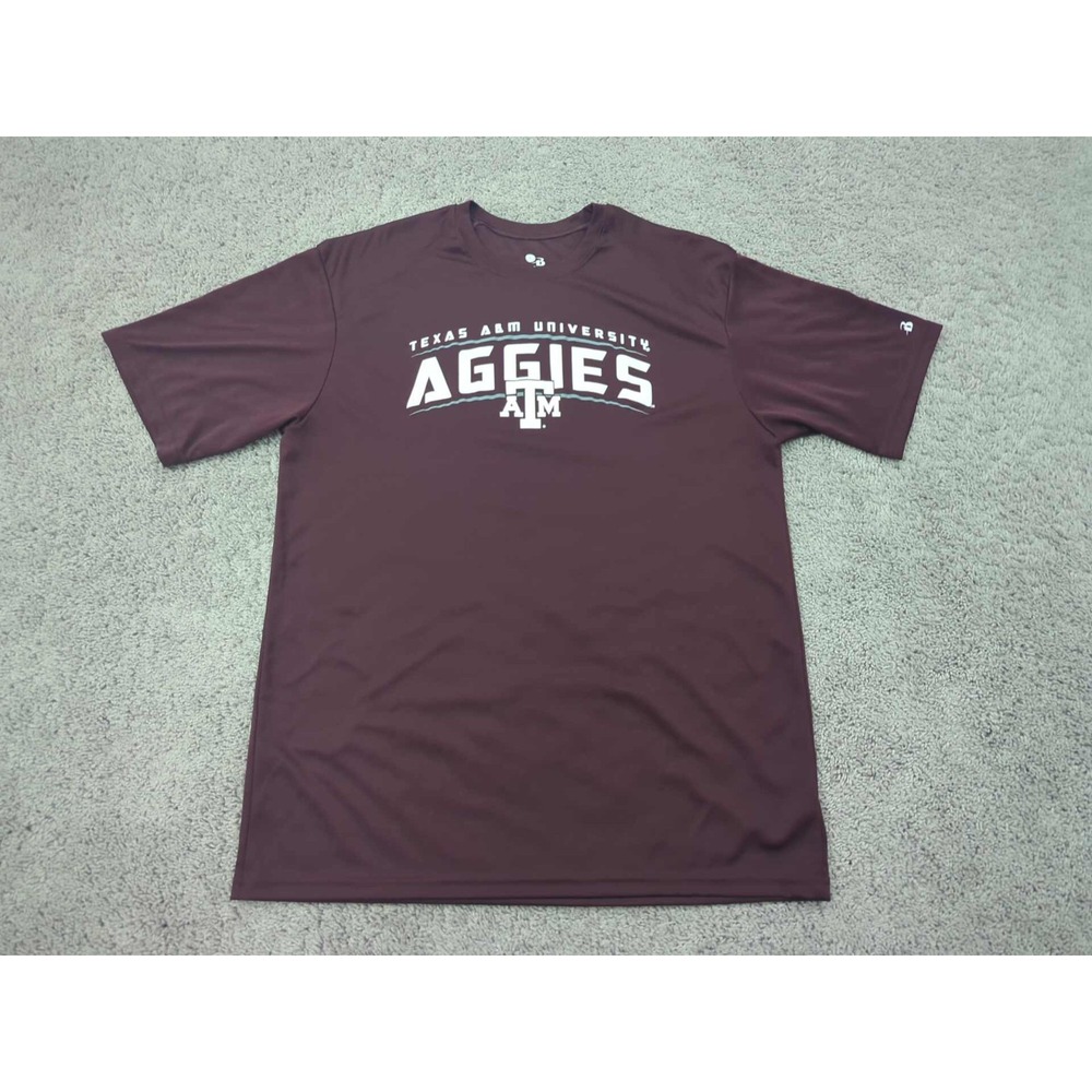 Texas A&M Aggies T Shirt Mens Large Short Sleeve NCAA Badger Sport Red
